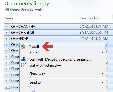 How to Install Khmer Unicode on Windows 7