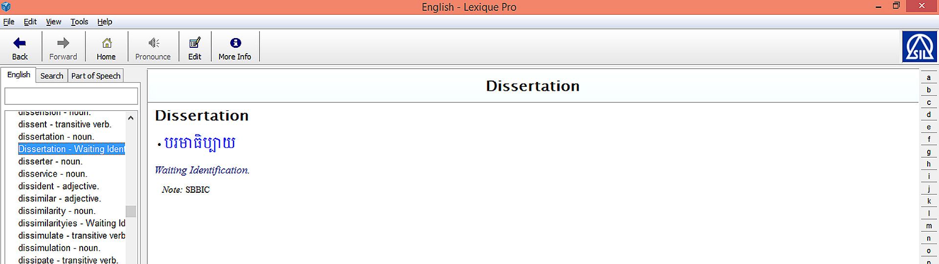 SBBIC English and Khmer Unicode Dictionary